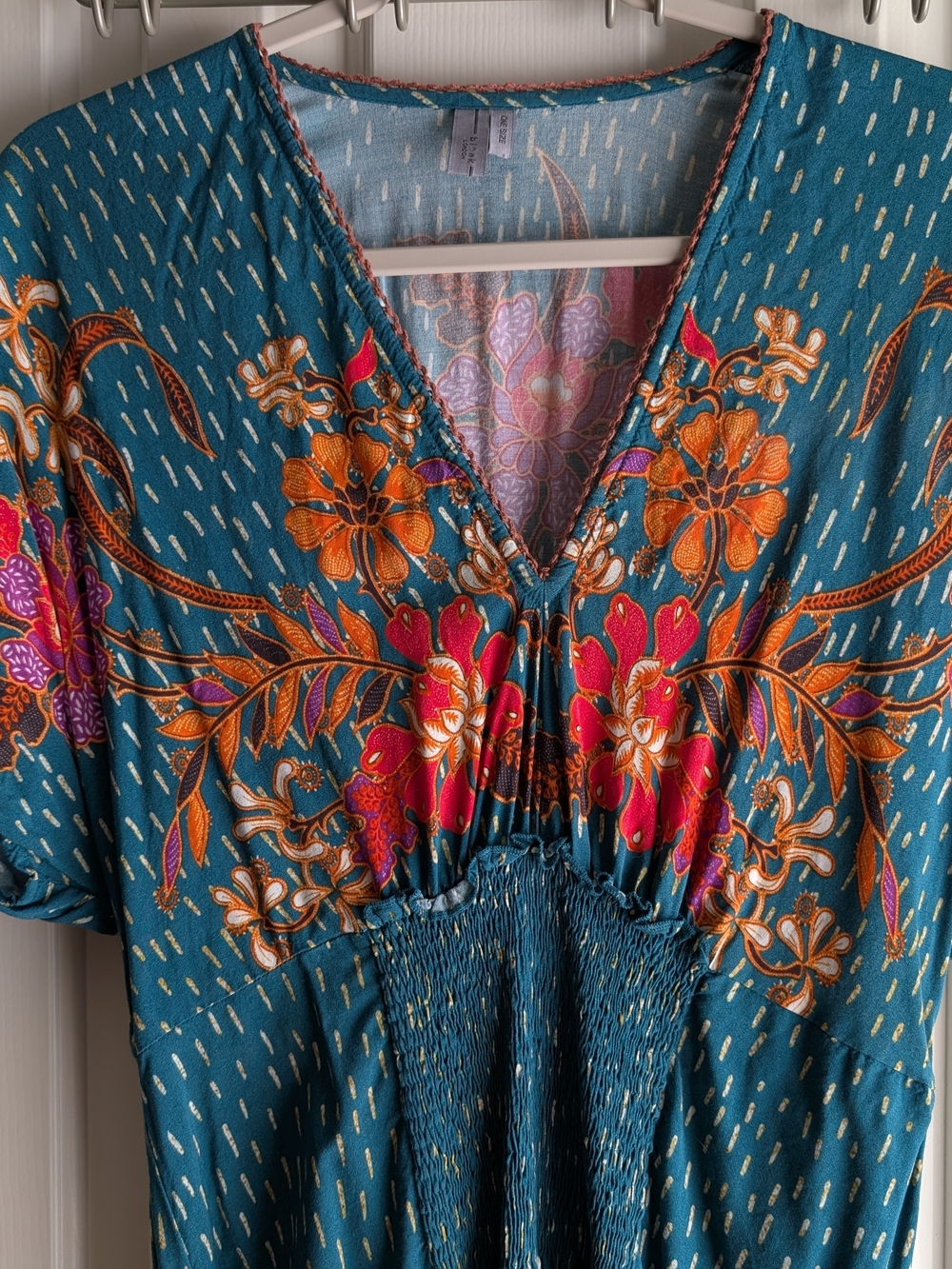 Anthropologie Floral V-Neck Maxi Dress with Flutter Sleeves - Picture 4 of 4